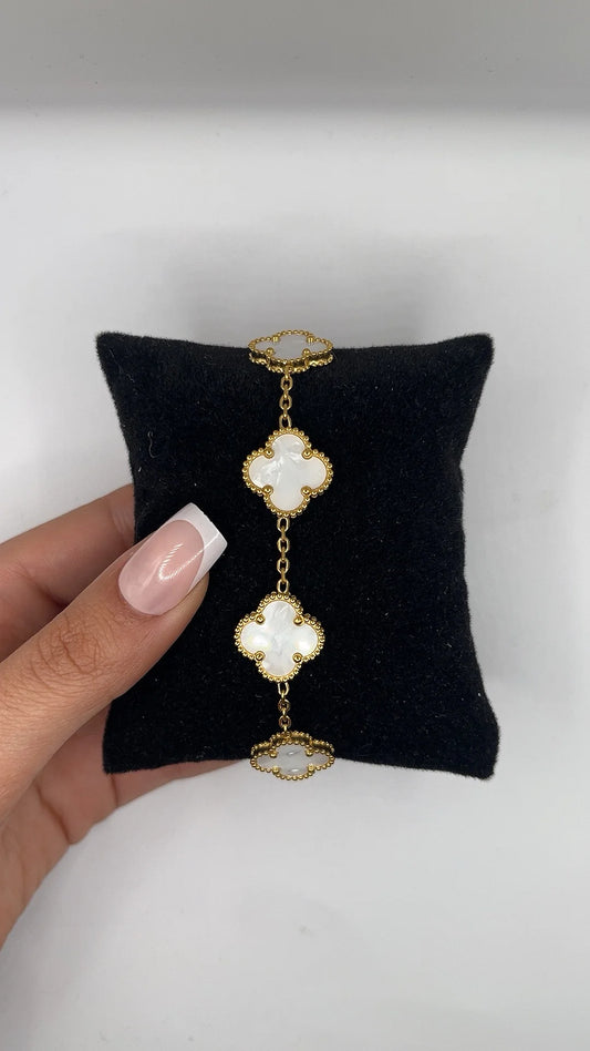 Aesthetica White Clover Bracelet